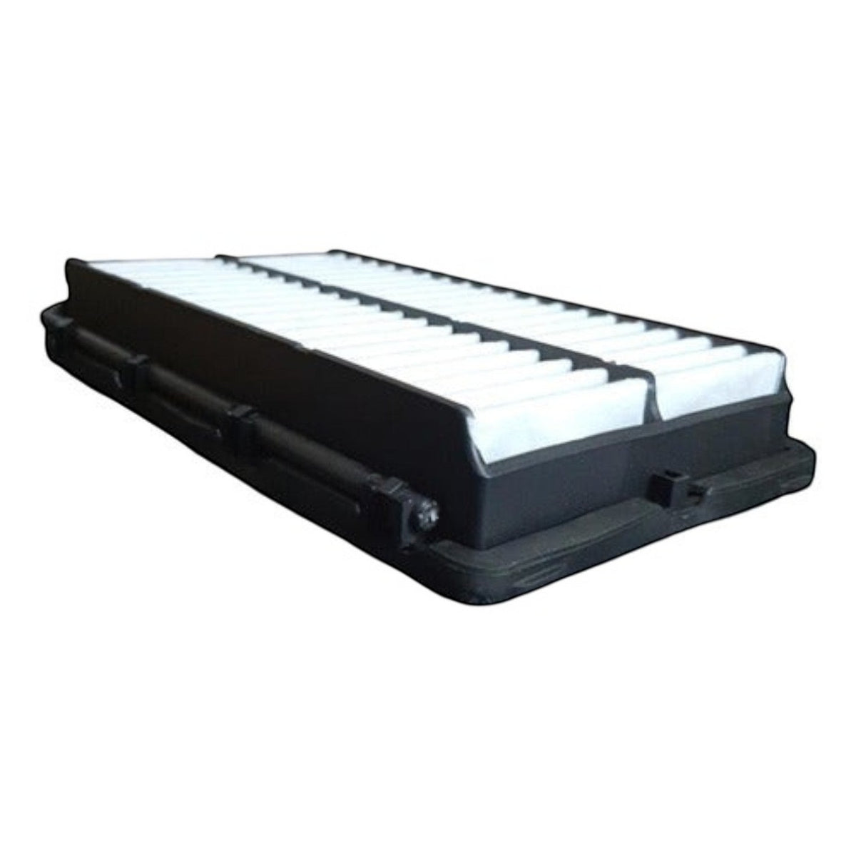 Filtro de aire rectangular Unifil para Hyundai Tucson 1.6L 2022 de KENAI´S COM con marco negro y medio filtrante blanco