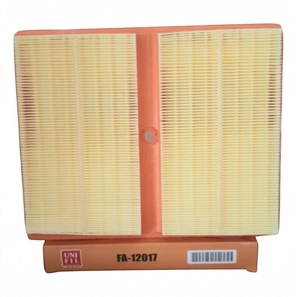 Filtro de aire rectangular KENAI´S COM para VW Nivus 1.0L, diseño plisado en color crema con marco naranja