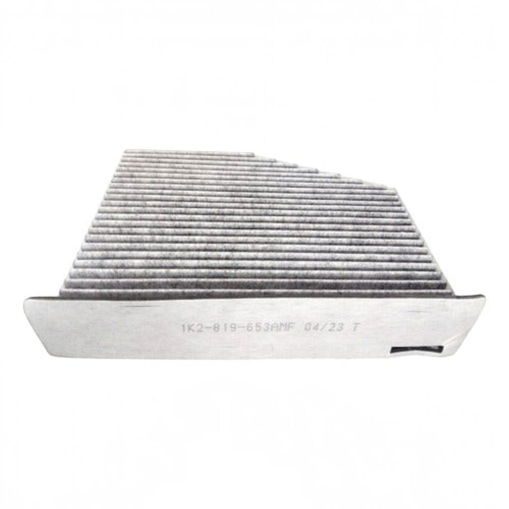 Filtro de cabina con carbón activado para VW Passat de KENAI´S COM, diseño rectangular plisado en color gris.