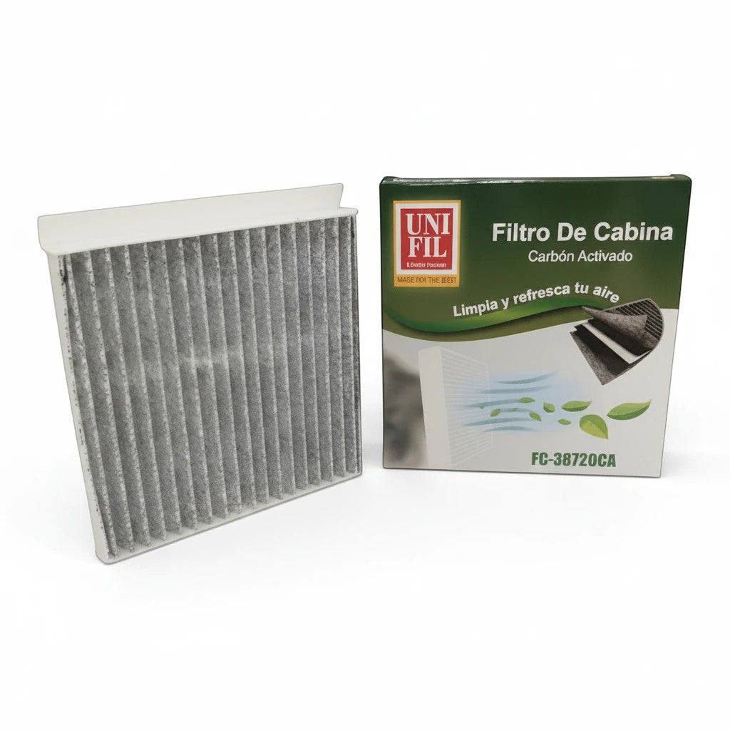 Filtro de cabina con carbón activado KENAI´S COM para Chirey Tiggo 2 Pro 2023-2024, diseño rectangular plisado.
