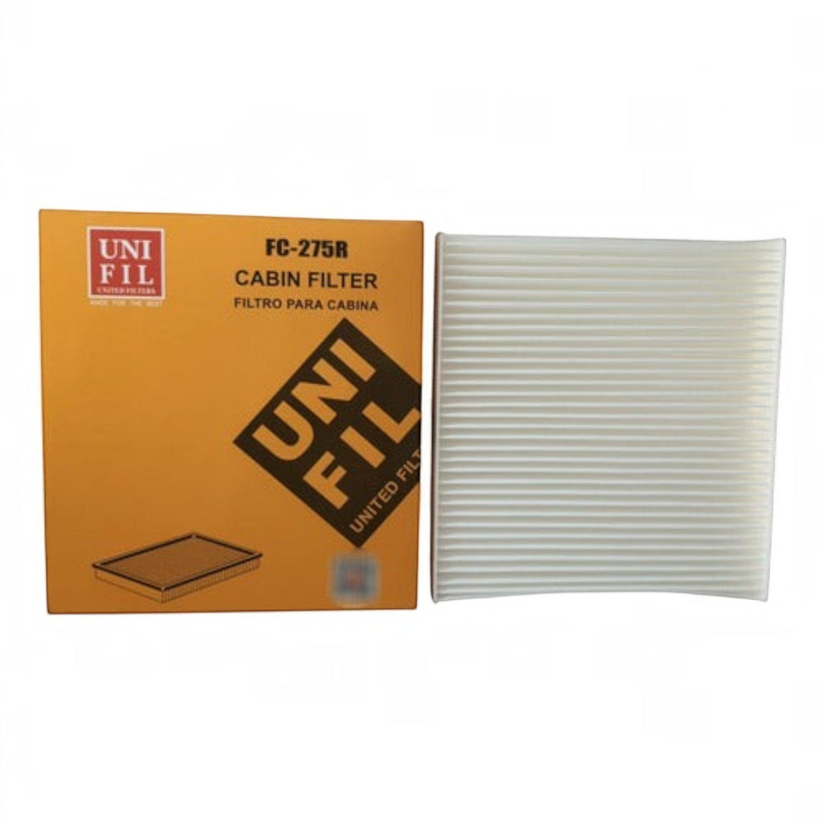 Filtro de cabina Uni Fil para Duster 1.3L Turbo de KENAI´S COM, incluye caja naranja y filtro de aire plisado blanco