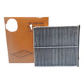 Filtro de cabina con carbón activado KENAI´S COM para Mazda 3, diseño rectangular plisado en color gris oscuro.