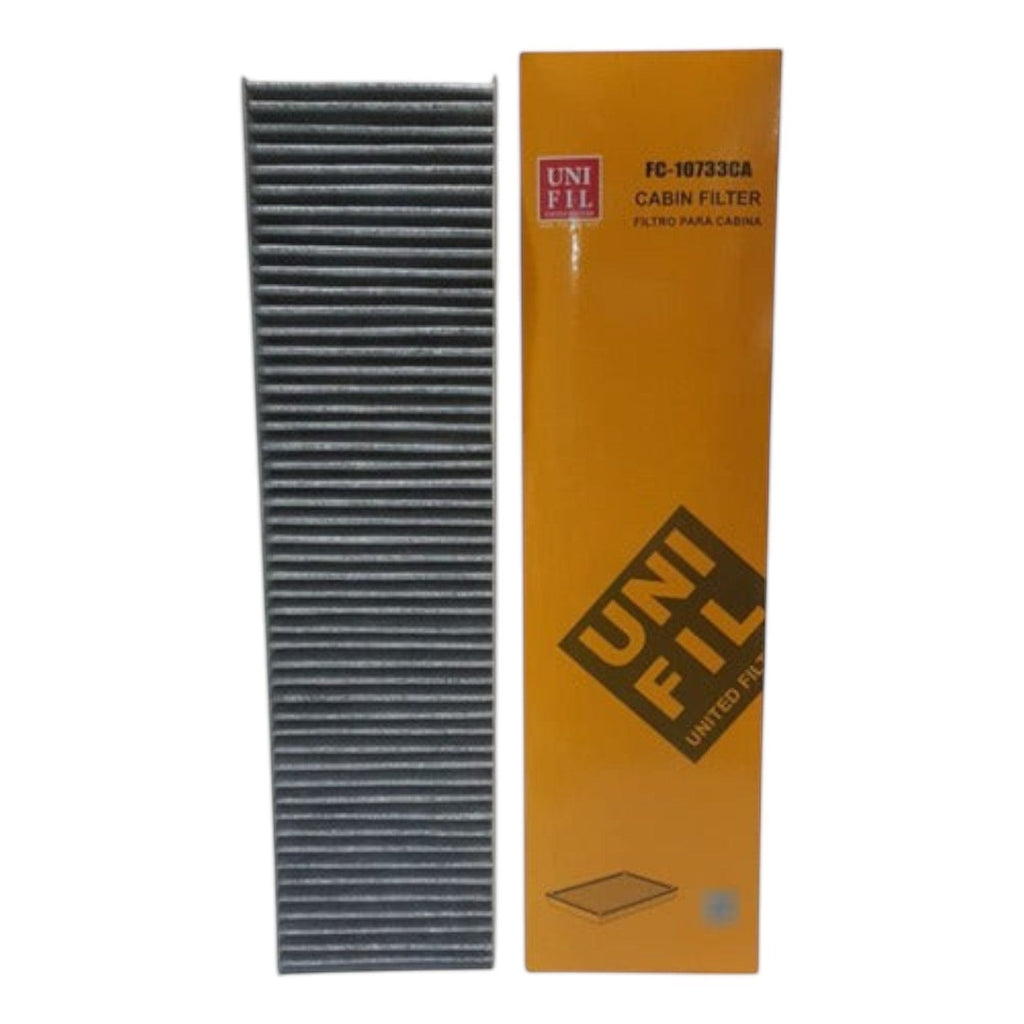 Filtro de cabina Unifil FC-10733CA para Mini Cooper 1.6L, marca KENAI´S COM, diseño rectangular de alta eficiencia.