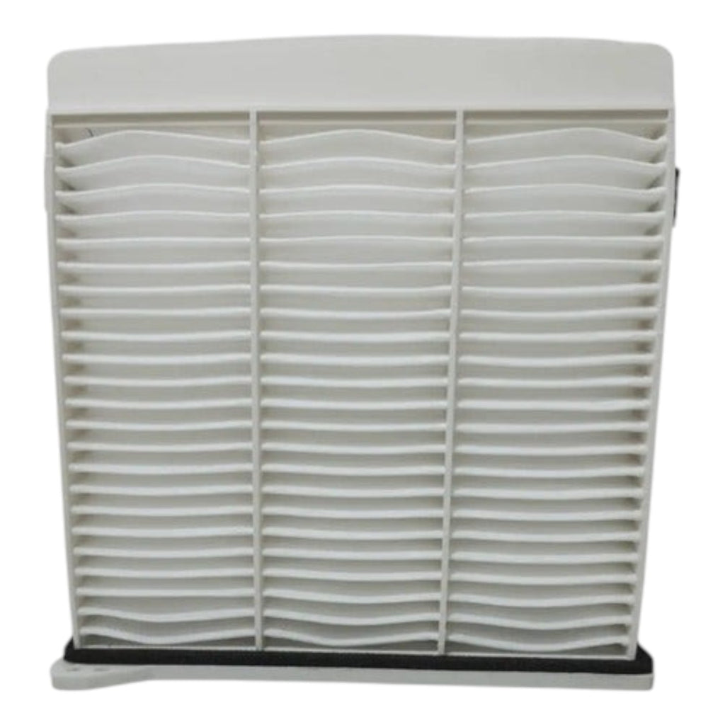 Filtro de cabina blanco para Mitsubishi L200 Diesel de KENAI´S COM, diseño rectangular con pliegues de alta eficiencia.