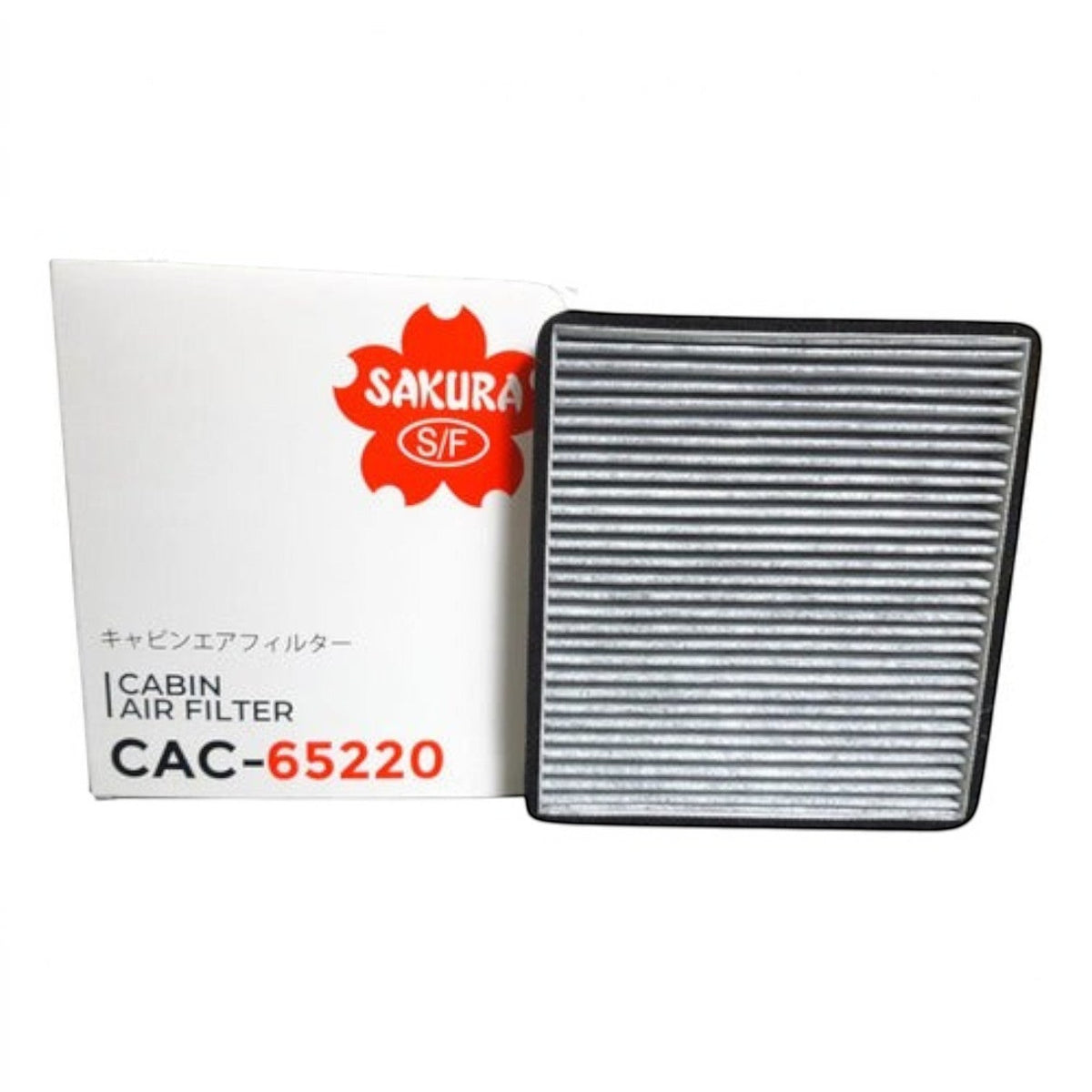 Filtro de cabina Sakura CAC-65220 para Beat Spark de KENAI´S COM, diseño rectangular con pliegues de filtración.