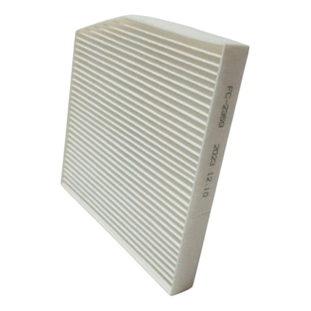 Filtro de cabina Unifil FC-2359 para Tornado Van 1.5L 2021-2023 de KENAI´S COM, diseño rectangular plisado blanco.