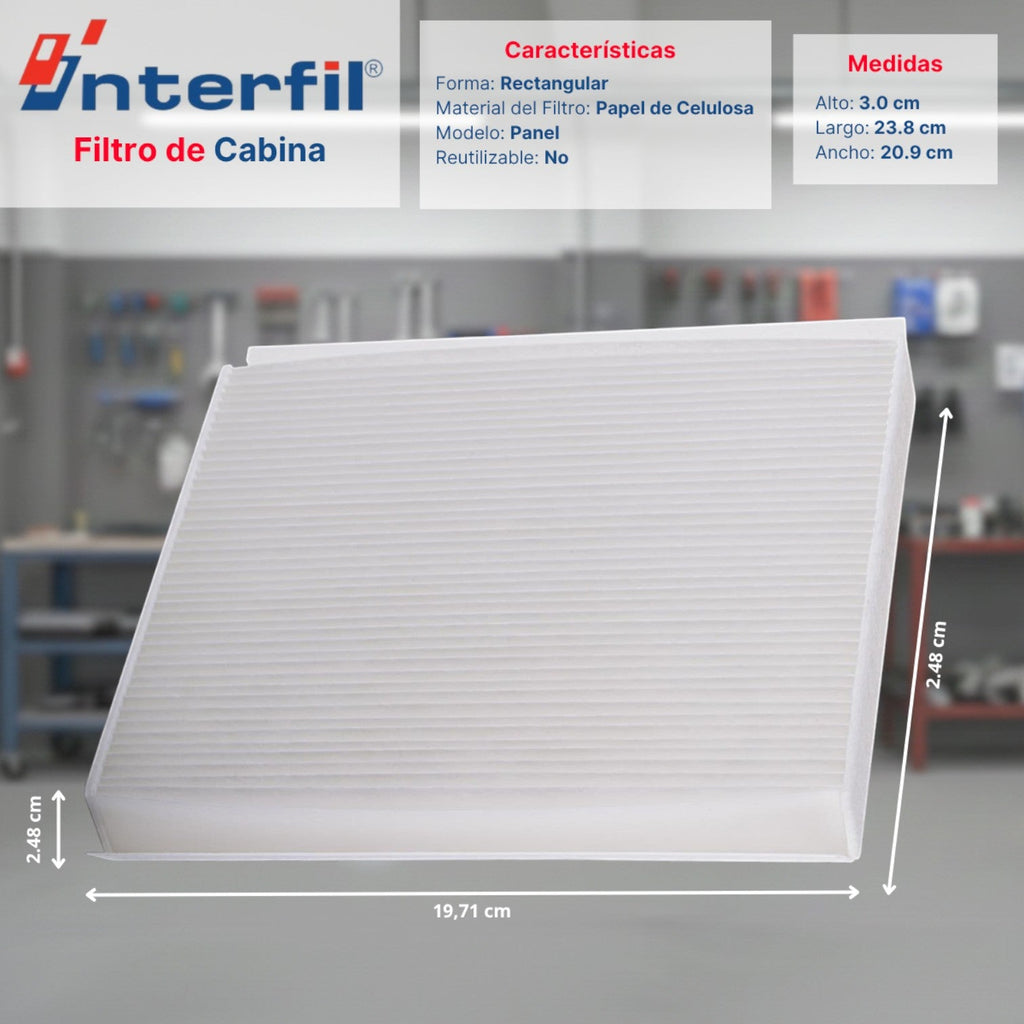 Filtro de cabina rectangular de celulosa blanca Interfil para Toyota C-HR, marca KENAI´S COM
