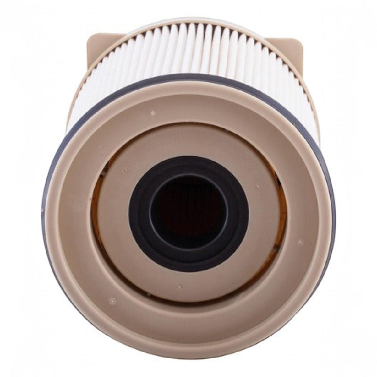 Filtro de combustible Interfil para Dodge Ram 3500 6.7L Diesel de KENAI´S COM, vista superior del cartucho circular.