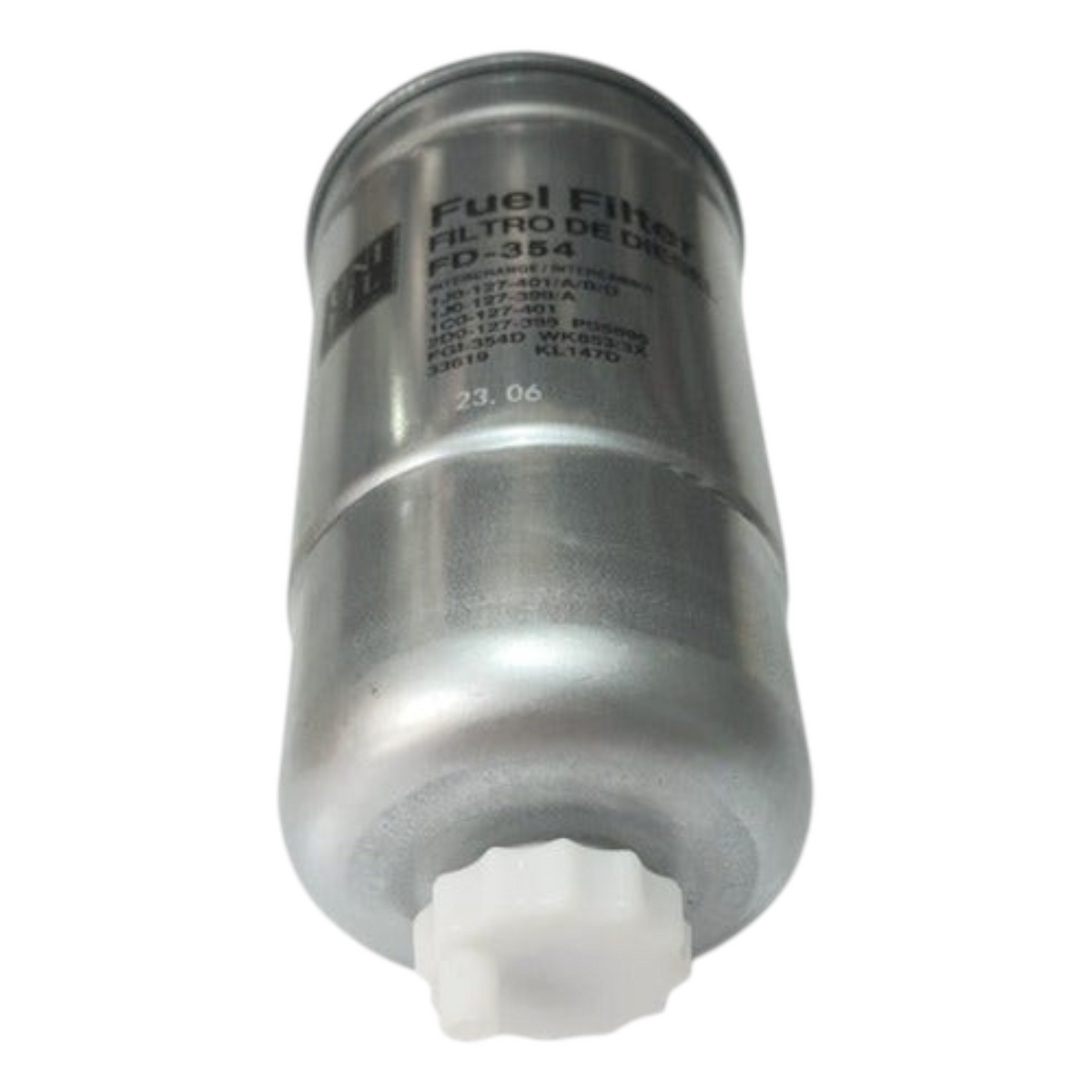 Filtro de combustible KENAI´S COM para Ford Transit 2.2 DT, carcasa metálica cilíndrica con tapón blanco