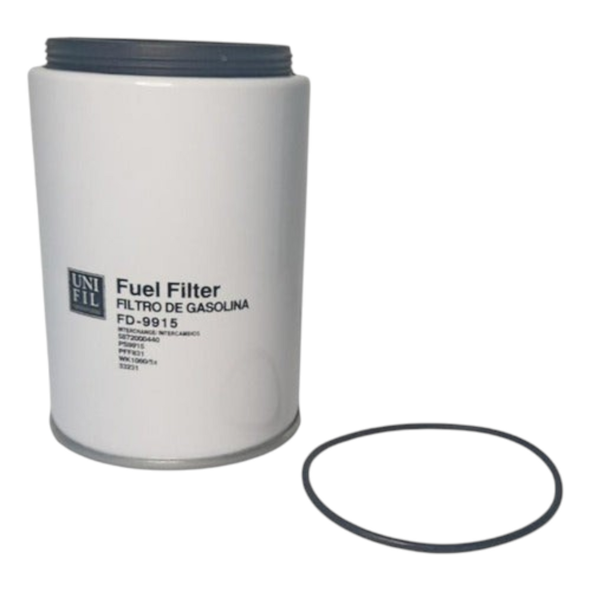 Filtro de combustible Unifil FD-9915 para Isuzu Elf de KENAI´S COM con empaque circular negro