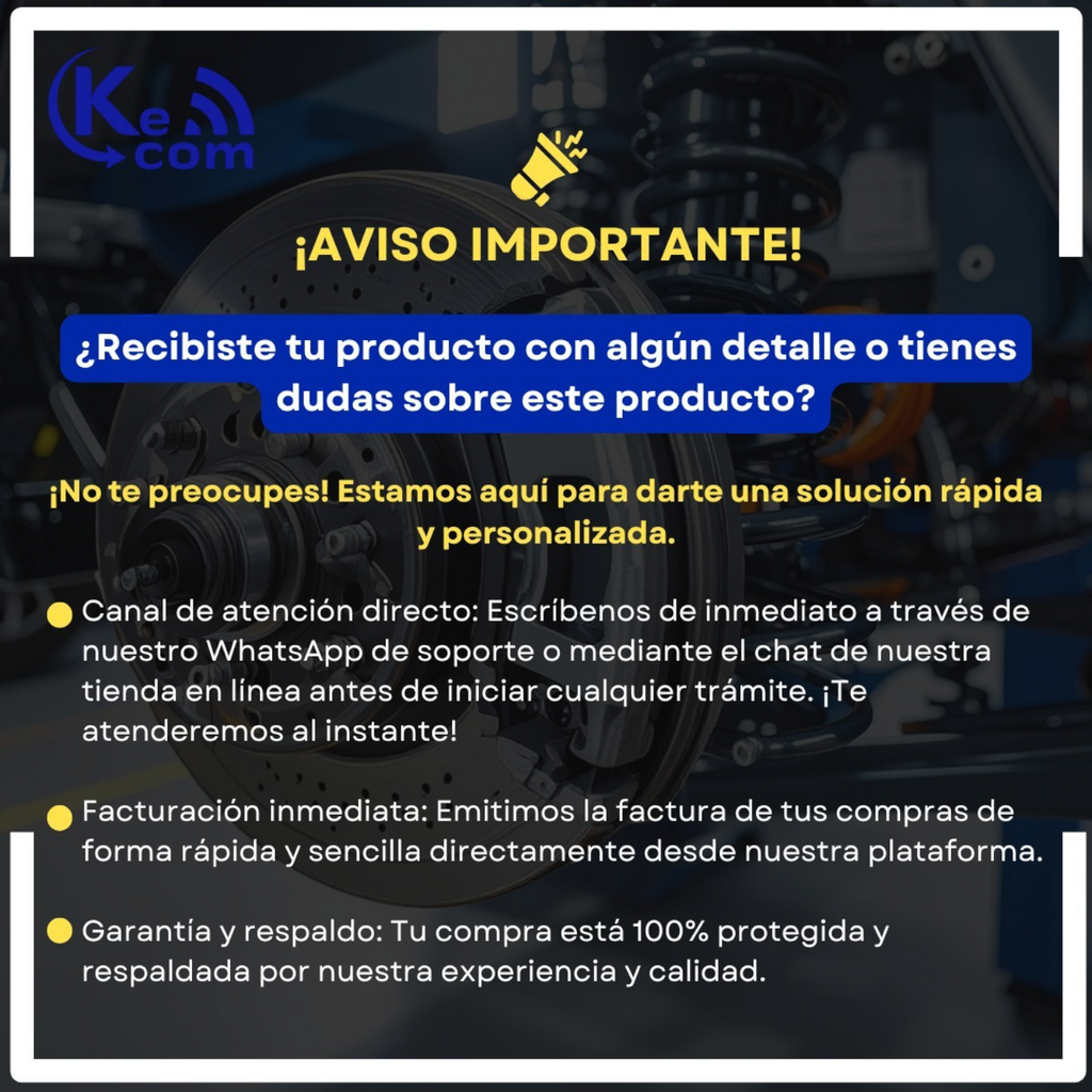 Aviso importante de KENAI´S COM sobre soporte y garantía para el filtro de diesel Hino 300 4.0 TDI FD-1112