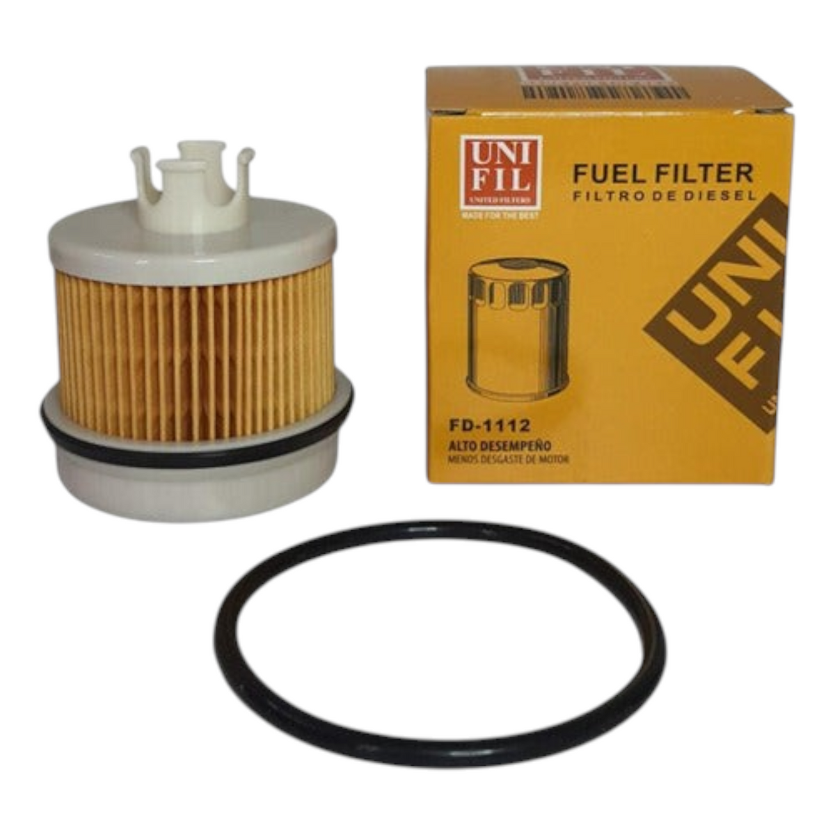 Filtro de combustible diésel Unifil FD-1112 para camiones Hino 300 de KENAI´S COM con empaque y caja original
