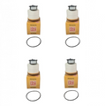 Set de 4 filtros de combustible diésel Unifil FD-0L070 para Toyota Hilux 2.8 de KENAI´S COM con empaques incluidos.
