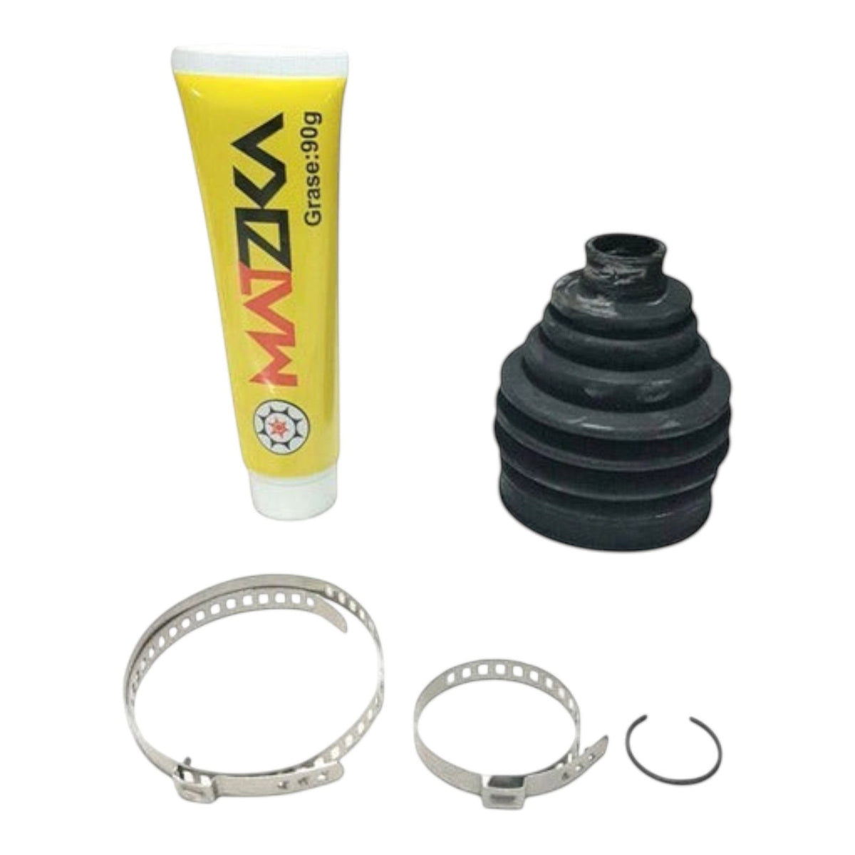 Kit de junta homocinética Matzka de KENAI´S COM con fuelle de goma negro, abrazaderas metálicas y tubo de grasa