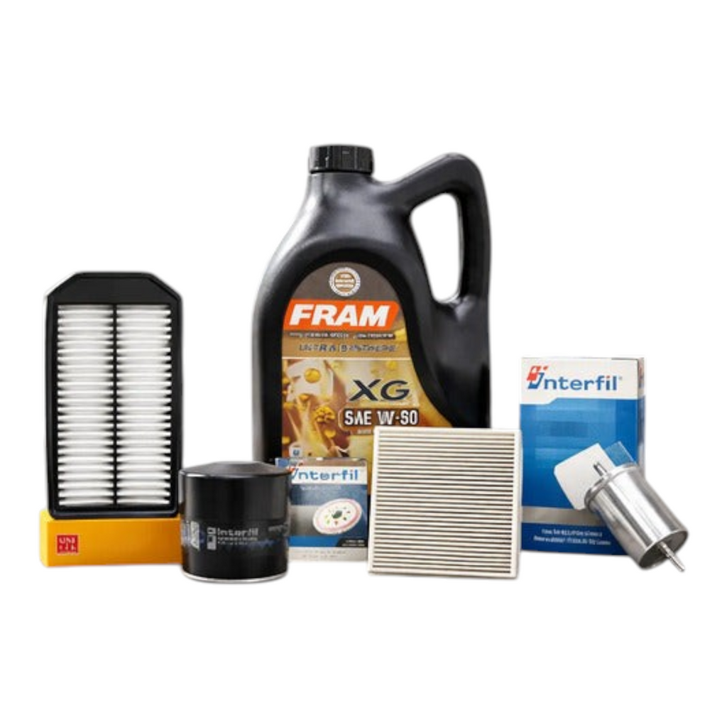 Kit de afinación KENAI´S COM con filtros Unifil e Interfil y aceite sintético Fram para Hyundai Hb20