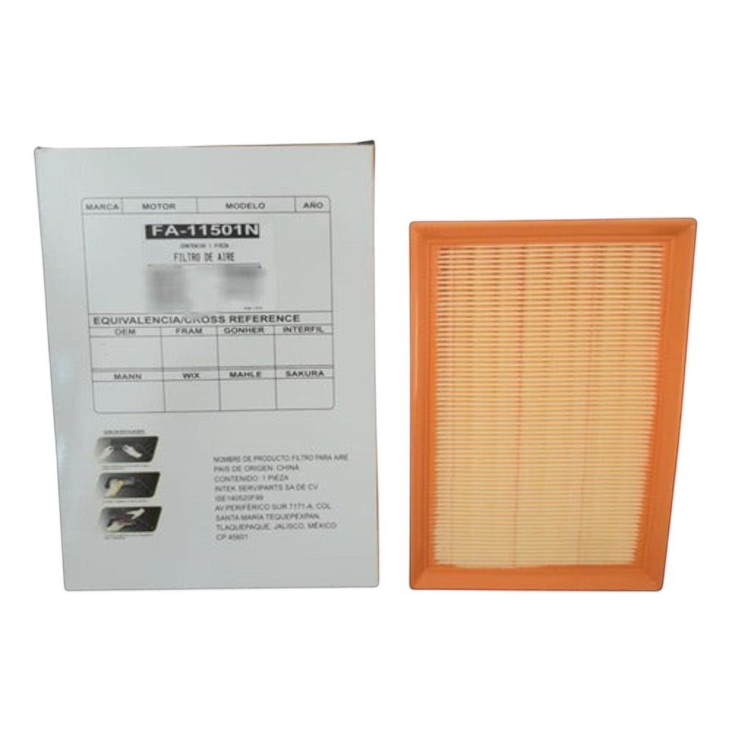 Kit de filtros KENAI´S COM para Chevrolet Trax 1.8, incluye filtro de aire rectangular con marco naranja y caja.