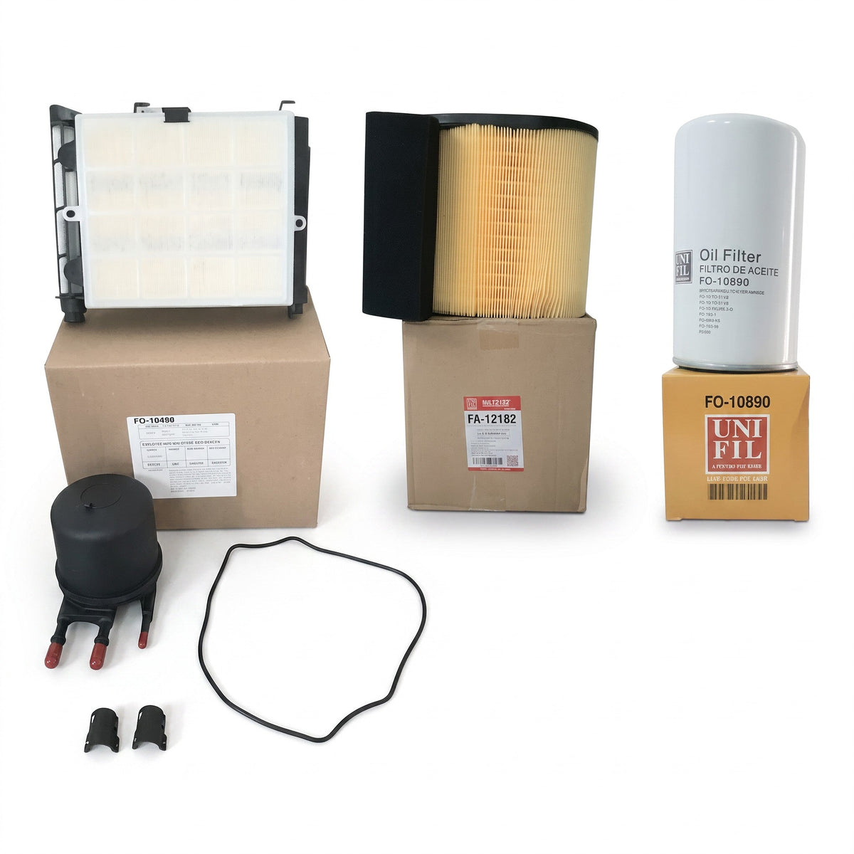 Kit de filtros Unifil para motor diésel Ford F-250 F-350 F-450 de KENAI´S COM, incluye filtros de aire, aceite y diésel.