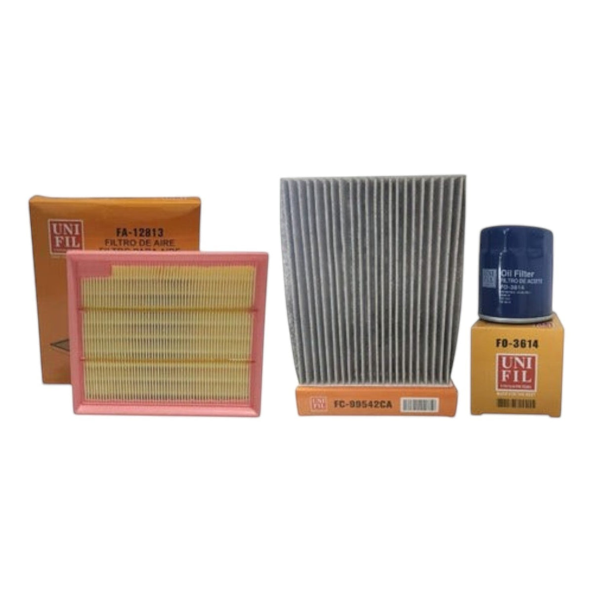 Kit de filtros Unifil para Ford Escape 2.5L: aire, cabina con carbón activado y aceite, marca KENAI´S COM