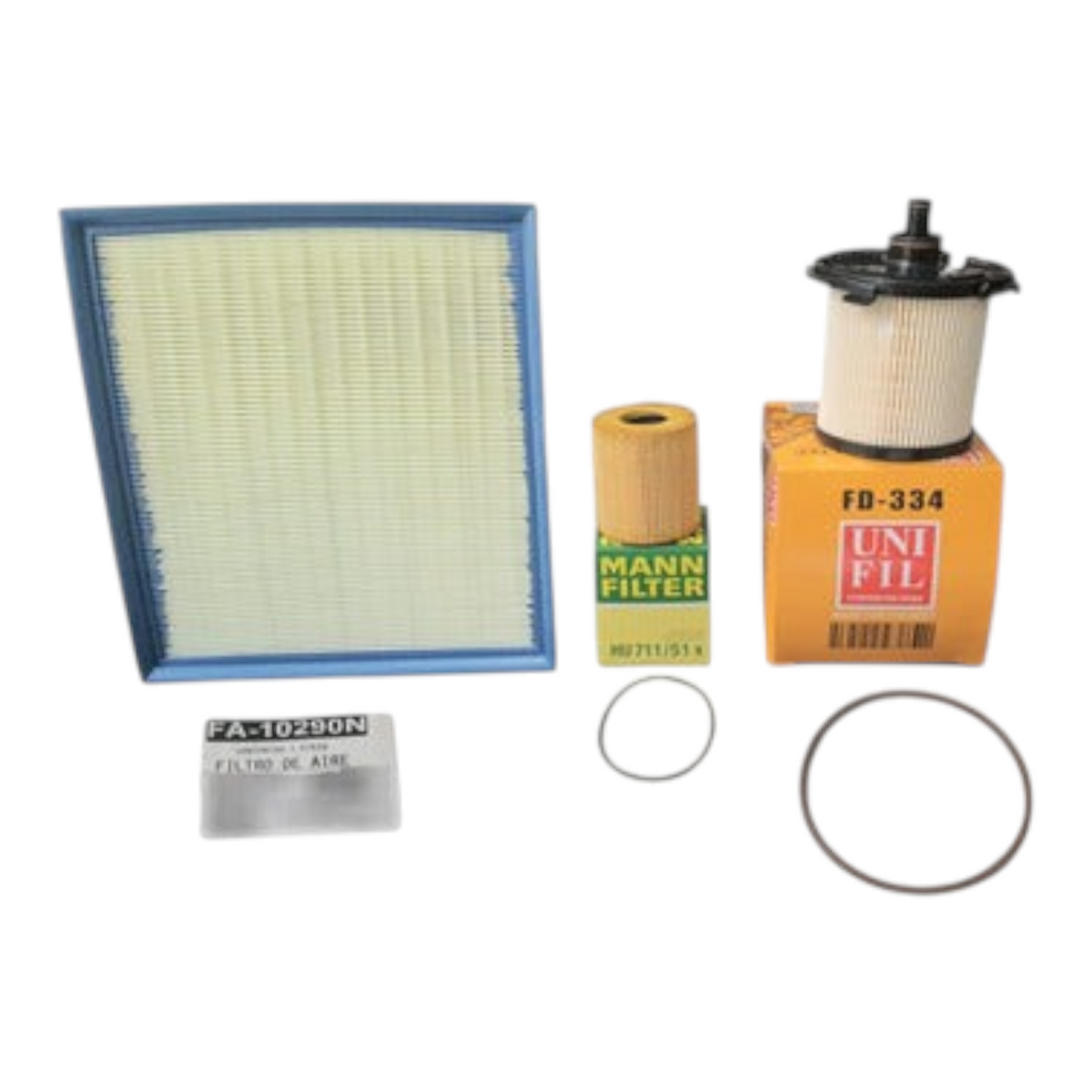 Kit de filtros KENAI´S COM para Ford Transit 2.2 DT 2009-2011 incluyendo filtros de aire, aceite y combustible.