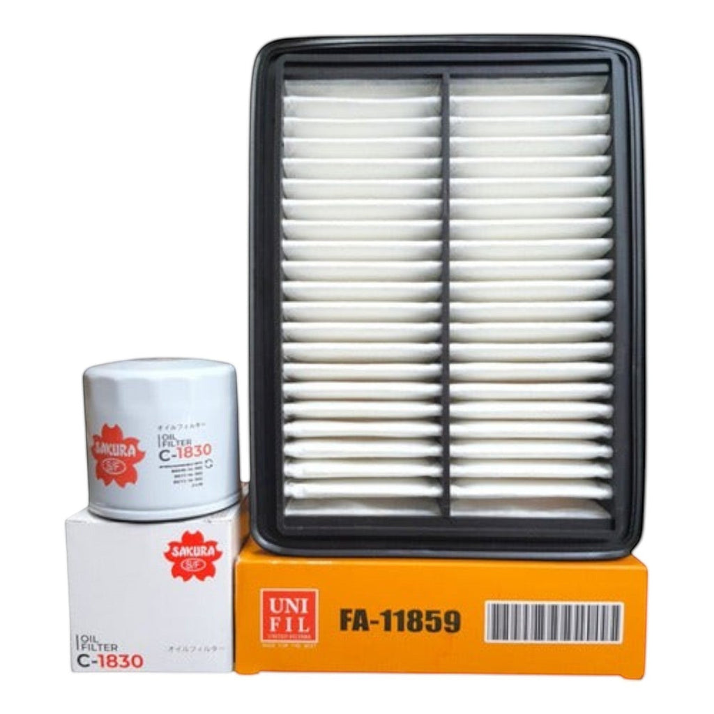 Kit de filtros KENAI´S COM para Mazda 2 1.5L, incluye filtro de aceite Sakura C-1830 y filtro de aire Unifil FA-11859