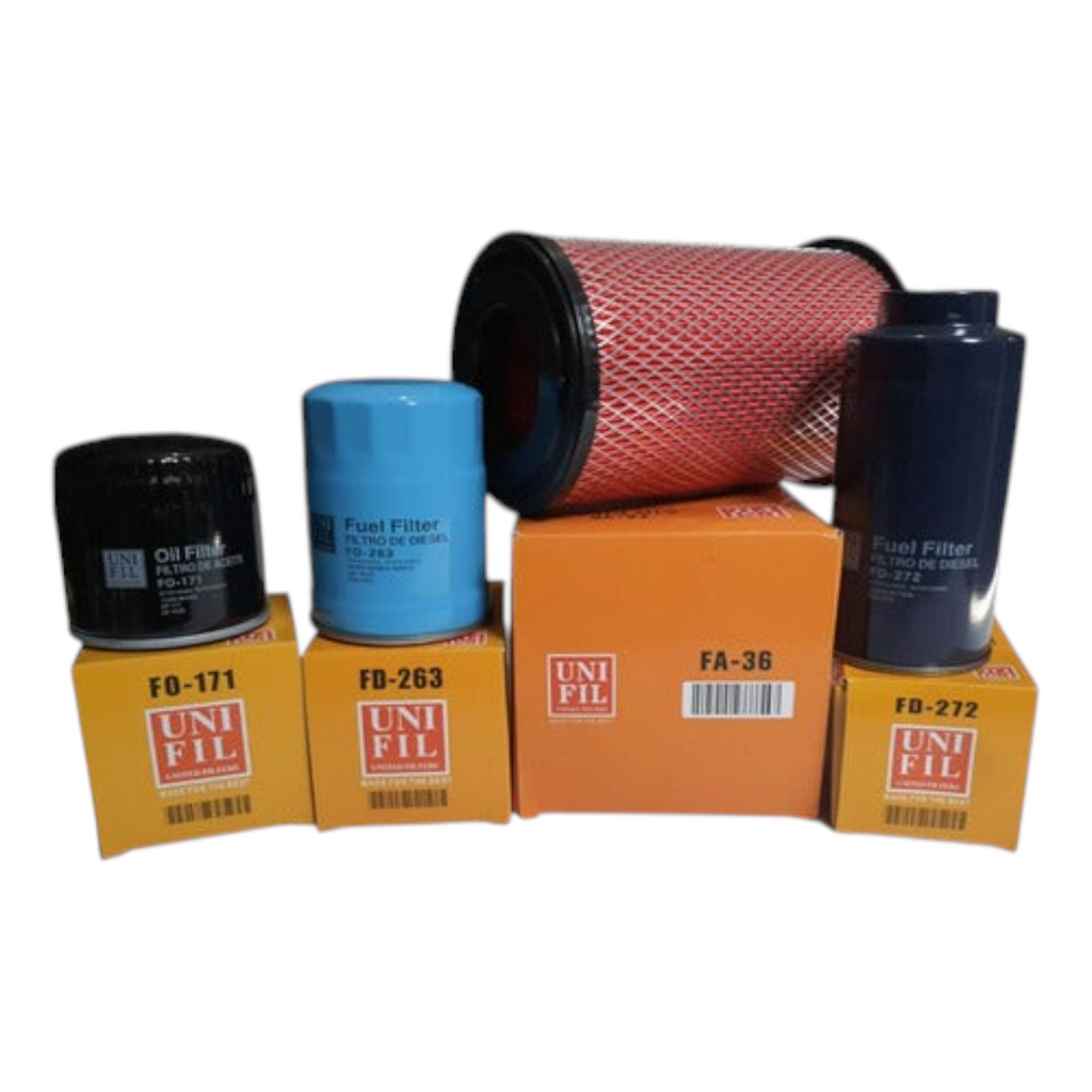 Kit de filtros KENAI´S COM para Nissan NP300 D22 2.5L Diesel, incluye filtros de aceite, aire y combustible.