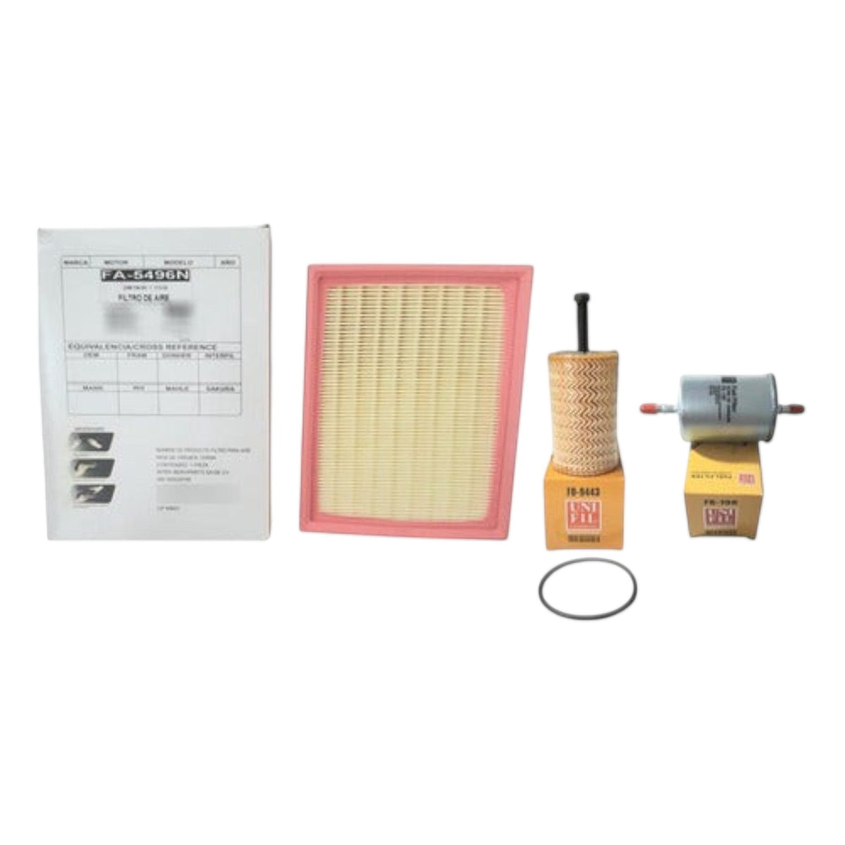 Kit de filtros KENAI´S COM para Peugeot 206 1.6/2.0L, incluye filtro de aire, aceite y gasolina con sus cajas.