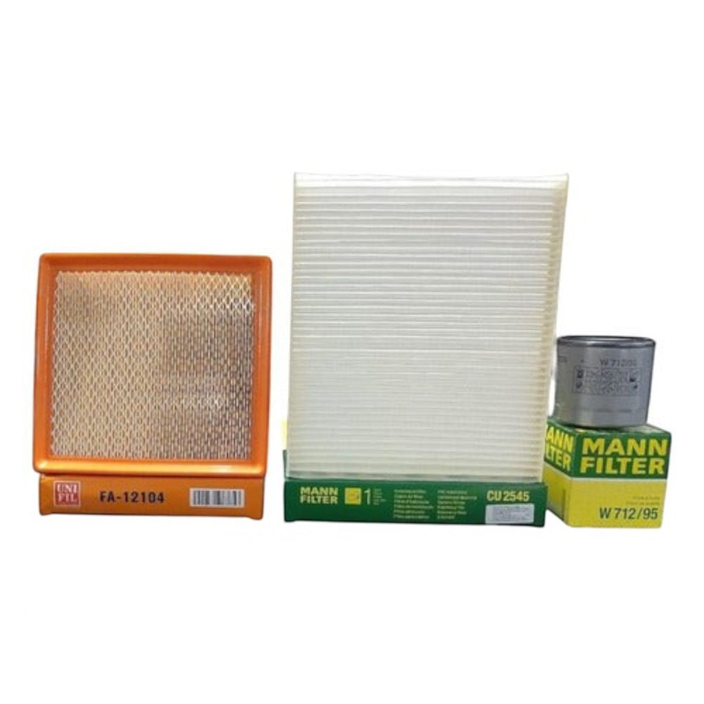 Kit de filtros KENAI´S COM para Seat Ibiza 2022 1.6L, incluye filtro de aire, cabina y aceite de marcas premium.