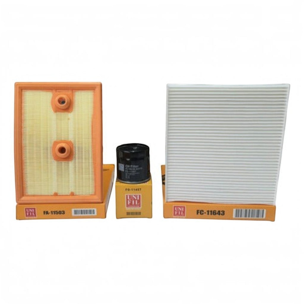 Kit de filtros KENAI´S COM para VW Golf 1.4L Turbo, incluye filtro de aire, aceite y cabina con sus cajas originales.