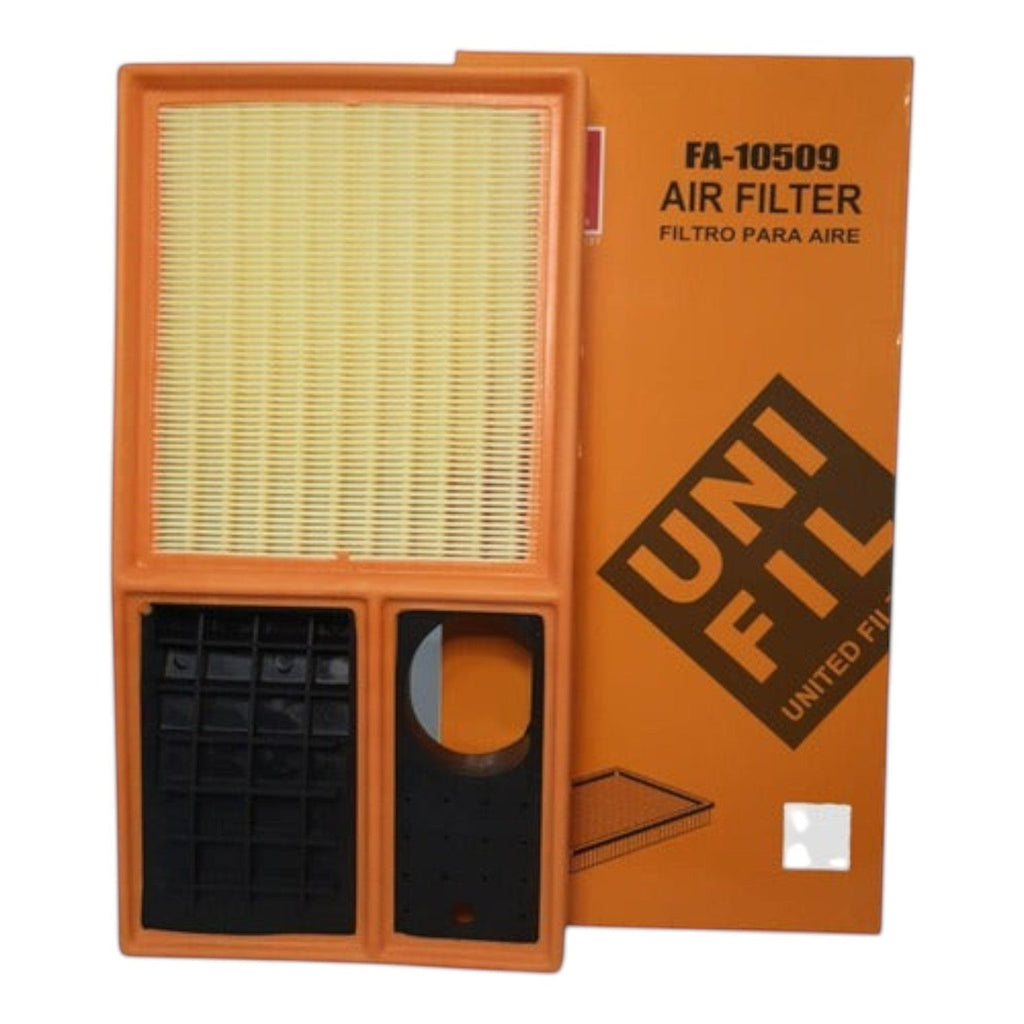 Kit de filtros KENAI´S COM para VW Vento 1.6L, incluye filtro de aire sintético FA-10509 y caja de empaque naranja.