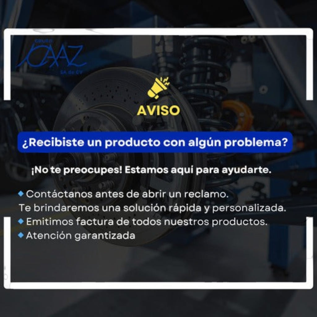Aviso de servicio al cliente de KENAI´S COM para soporte técnico y facturación de repuestos automotrices